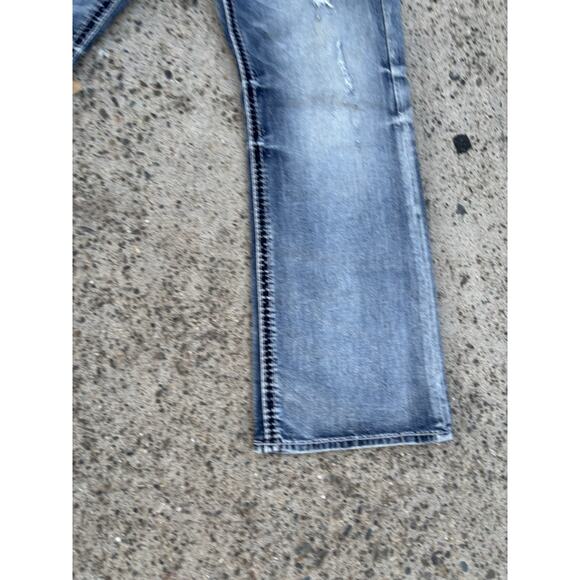 Rock Revival Distressed Blue Straight Jeans - Picture 10 of 16